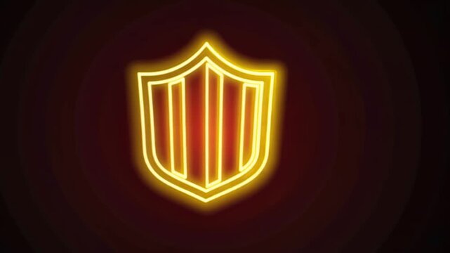 Golden Shield: Neon Glow, Protection Symbol