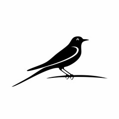 swift bird black silhouette vector, Simple silhouette Design vector icon with white background. Wild bird