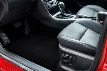 Fototapeta premium Velour car mat, clean and tidy car interior