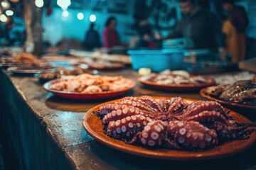 Seafood stall Cephalopods