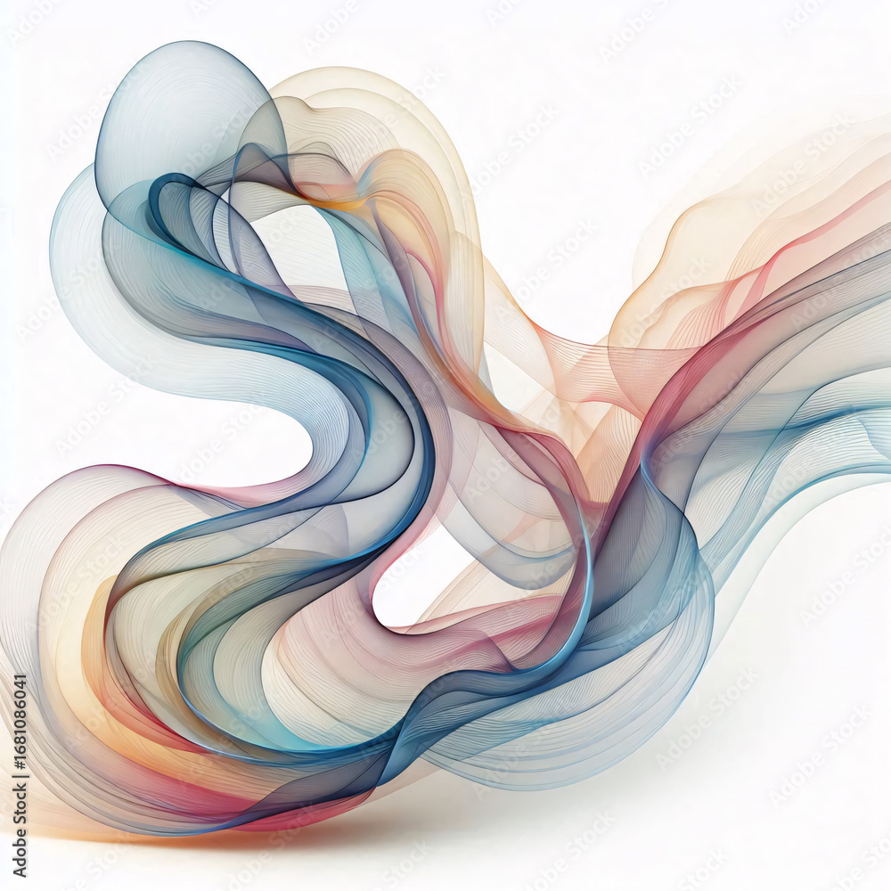 Fototapete blue wave. blue abstract wave flow, vector abstract design element, generative ai abstract image of 