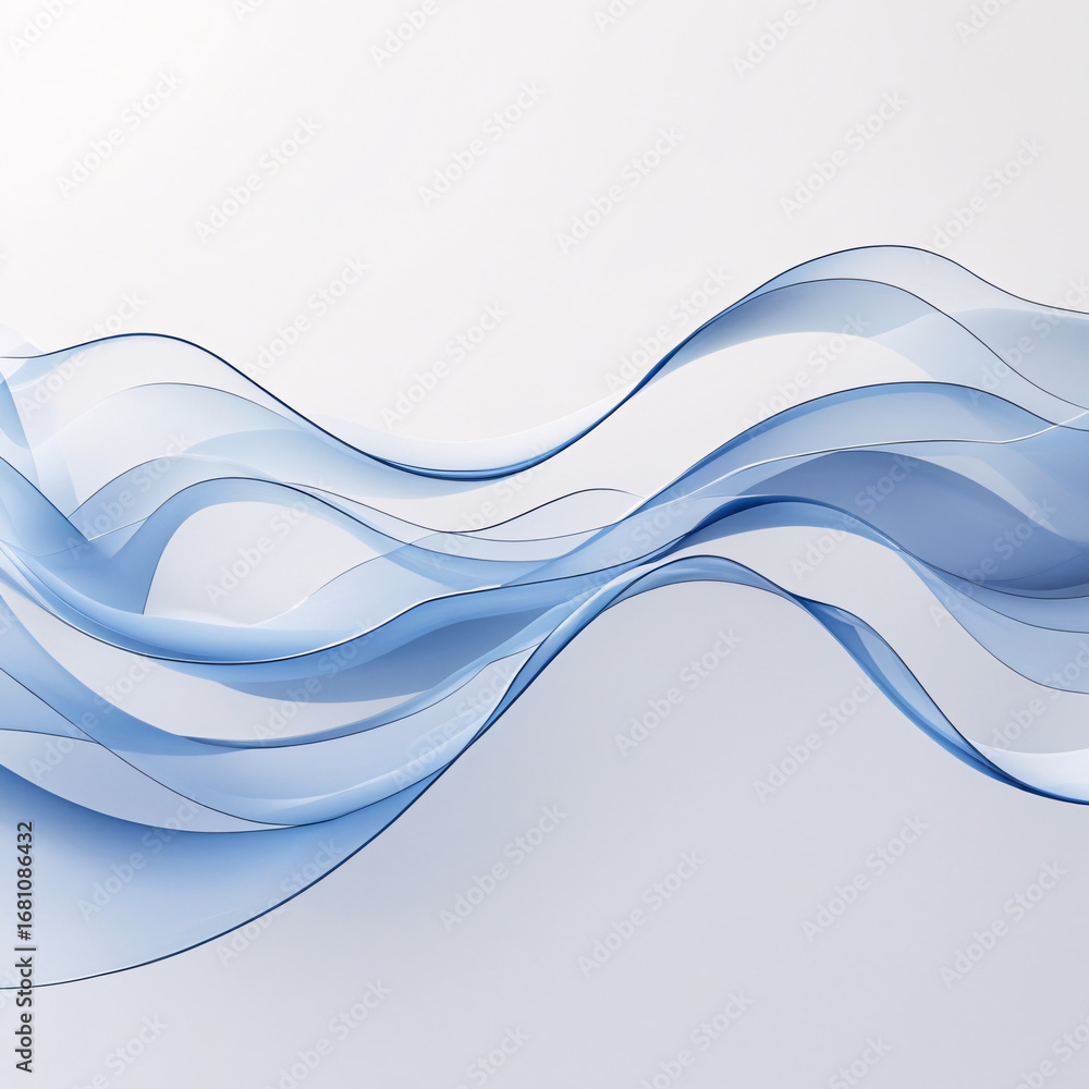 Fototapete blue wave. blue abstract wave flow, vector abstract design element, generative ai abstract image of 