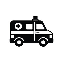 Ambulance icon silhouette vector