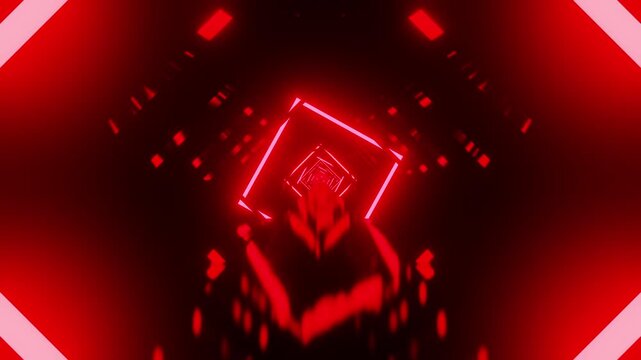 New sci fi red hell tunnel loop with rhombus VJ background