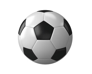 Fototapeta premium Classic black and white soccer ball isolated on white background
