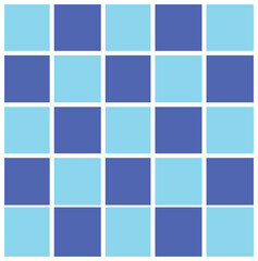 Hand drawn vector Seamless tileable texture with blue tiles in the form of square tiles.