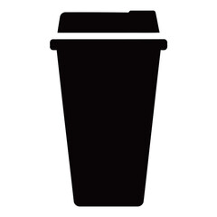 black and white silhouette of a tumbler vector on a white background