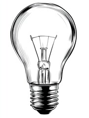 Sketch of a lightbulb, classic style