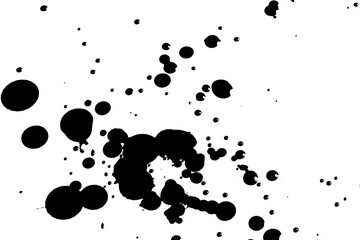 Abstract grunge black and white distressed texture splatter splash paint transparent overlay background