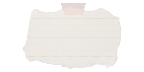 blank lined paper notebook paper with tape isolated on transparent background,note paper message office business tag sign,sheet of paper