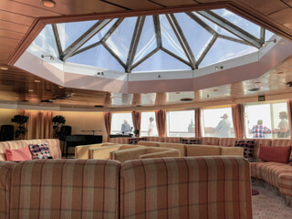 Cozy living room atmosphere inside cafe café coffee shop bar lounge bistro onboard luxury...