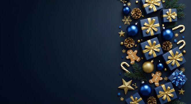 Fondo blanco de Navidad con bolas de Navidad y decoración - Representación 3D