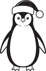 Christmas Penguin Icon in Black | Vector Silhouette Artwork
