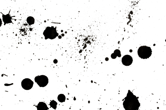 Abstract grunge black and white distressed texture splatter splash paint transparent overlay background