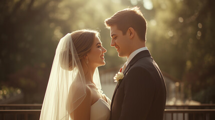 Beautiful and cinematic moment of a wedding