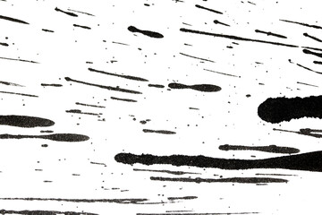 Abstract grunge black and white distressed texture splatter splash paint transparent overlay...