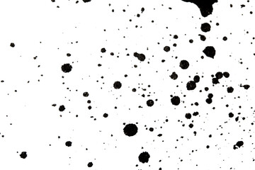 Abstract grunge black and white distressed texture splatter splash paint transparent overlay background