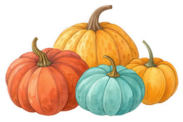 Obraz premium Vibrant autumn harvest assortment of pumpkins ready for fall celebrations transparent background