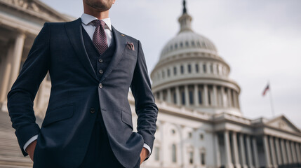 male lobbyist in formal suit