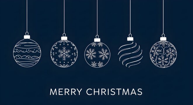 Carta de Feliz Navidad con decoraci&oacute;n de bola colgante