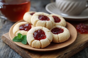Delicious jam filled butter cookies