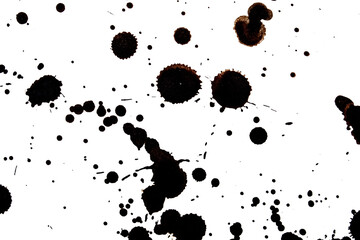 Abstract grunge black and white distressed texture splatter splash paint transparent overlay background