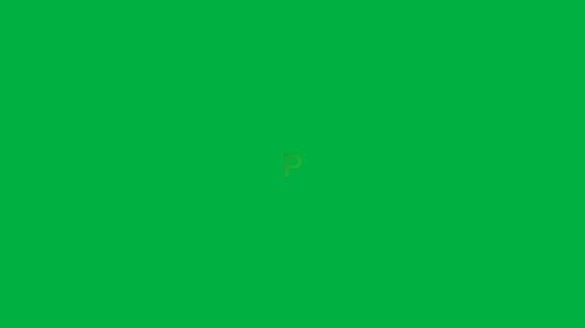 3D Golden Botswana Pula Currency Symbol Animation on Green Screen