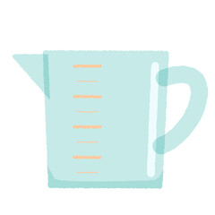 Simple flat illustration of a measuring cup. Glass heat-resistant container.