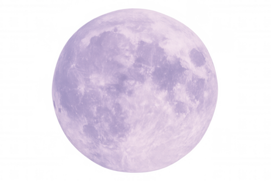 Luminous full moon casting soft, ethereal glow against transparent backdrop