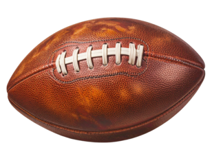 Classic American football ball isolated on transparent background