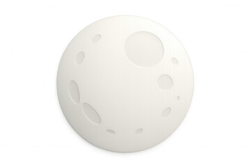 Obraz premium Paper art depicting a full moon with craters, isolated on a transparent background, perfect for space-themed projects