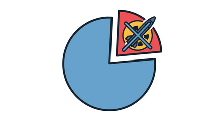 A pie chart illustration with a segment representing nuclear disarmament and peace.