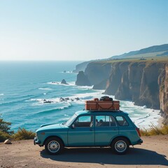 car on the beach