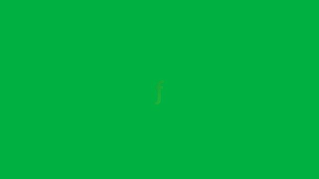 3d golden Aruba Guilder currency symbol appearing animation isolated on green background