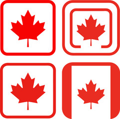 Canadian flag emblem designs a compilation of stylized maple leaf icons for patriotic representation