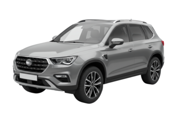 Isolated modern gray crossover SUV vehicle on a solid background for commercial use image