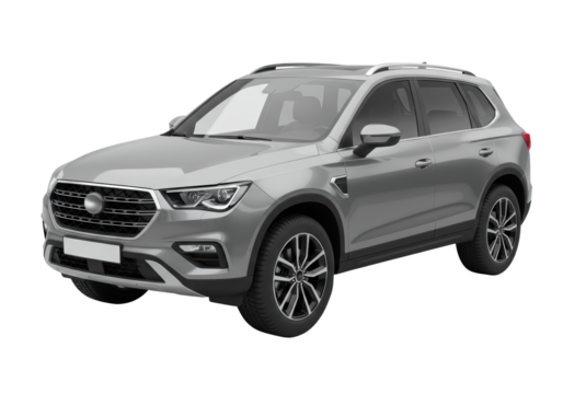 Isolated modern gray crossover SUV vehicle on a solid background for commercial use image