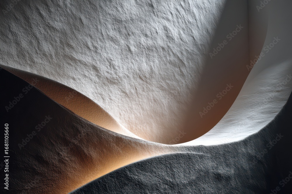 Poster abstract curves overlapped by soft light and textured surfaces