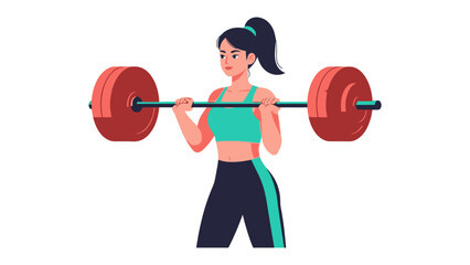 Fitness Ascent: A determined woman embodies strength and discipline, lifting a barbell with focused intensity, showcasing the beauty of human resilience and commitment to personal fitness.