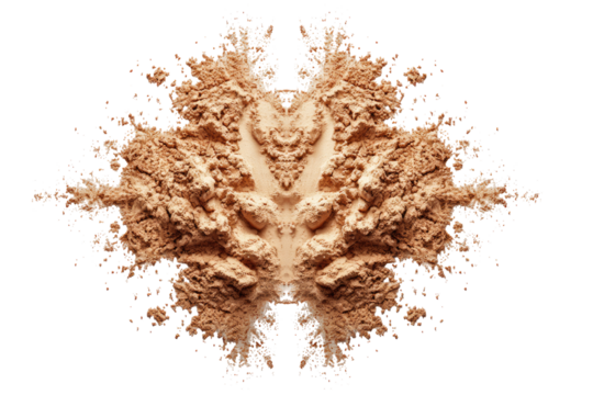 Beige powder explosion, symmetrical design