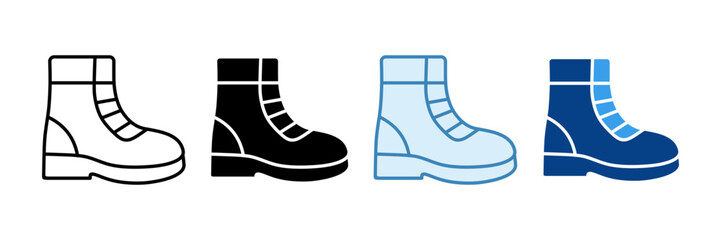 Safety Boots Icon Set Multiple Style Collection