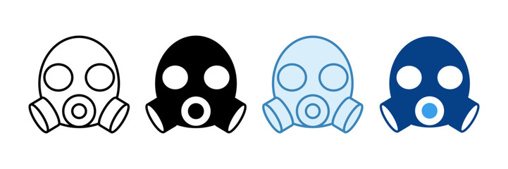 Gas Mask Icon Set Multiple Style Collection