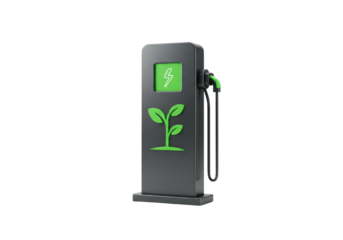 Isolated charger for electric car concept representing ecological and renewable energy