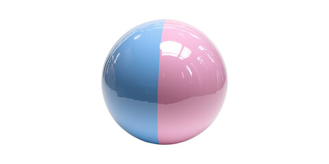Glossy Blue And Pink Sphere. Symbolizes Gender Identity And Balance Isolated On Transparent Background
