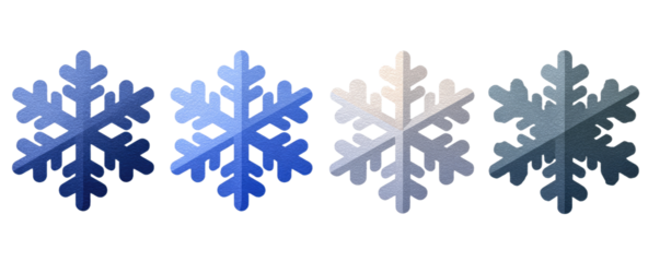 Four Textured Snowflakes