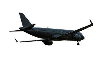 Obraz premium Isolated Aircraft Jet Plane on Landing with Landing Gear Down, Aviation Industry Airplane