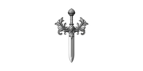Ornate Decorative Sword With Intricate Design. Symbol Of Elegance And Power Isolated On Transparent Background