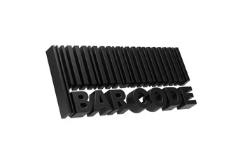 Isolated Barcode Image Depicts a Series of Vertical Black Lines with the Word BARCODE Overlayed