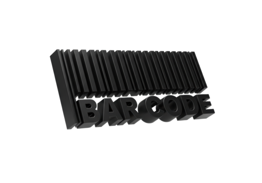 Isolated Barcode Image Depicts a Series of Vertical Black Lines with the Word BARCODE Overlayed