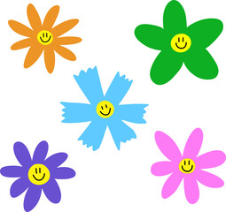 hand drawing smile daisy